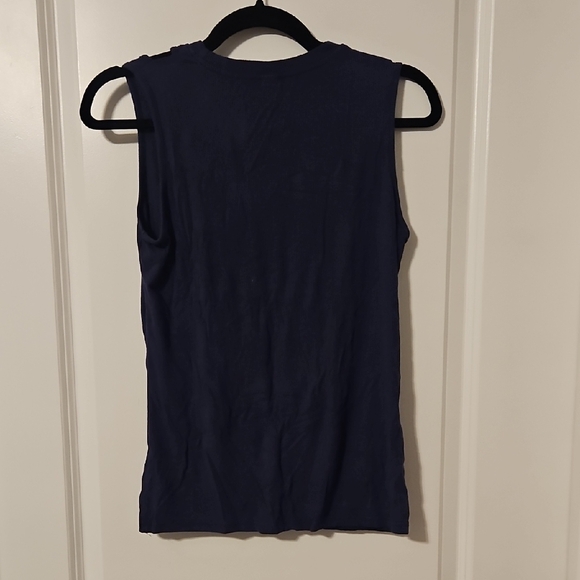 Elegant Navy Twist-Back Tank Top - Picture 5 of 5